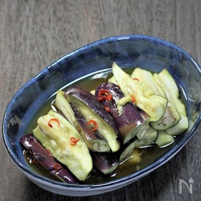 レンジで5分火を使わない「茄子の煮びたし」