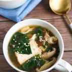 【しいたけの旨味♪】厚揚げとほうれん草のおかずスープ