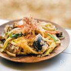 サバ缶で作る焼きうどん