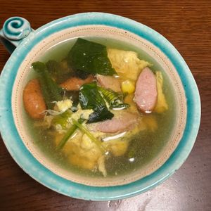 skyの作ってみた!投稿(【ウインナーとほうれん草の洋風たまごスープ】簡単おいしい♪)