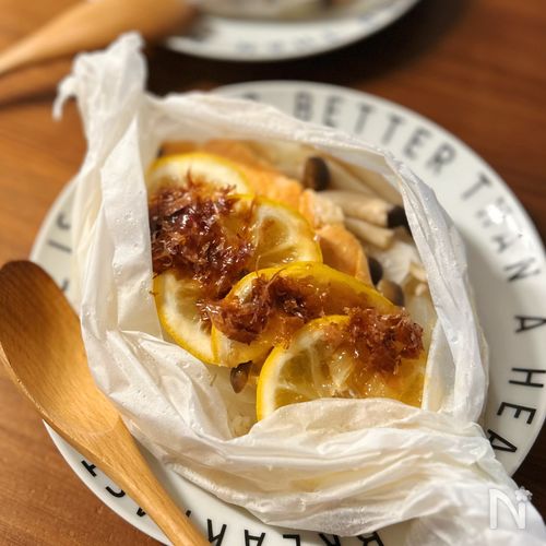 鮭ときのこのレモンバター蒸しごはん