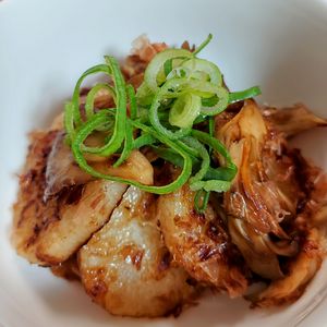 まゆのの作ってみた!投稿(旨味たっぷり【長芋と舞茸のおかかバター炒め】お弁当にも◎)