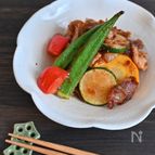 【スタミナ】夏野菜と豚肉のおろし玉ねぎソース