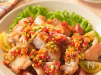 男子が喜ぶ！夏野菜たっぷり油淋鶏
