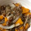 FS星の作ってみた!投稿(ご飯がススム☆かぼちゃの挽き肉甘辛炒め)