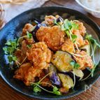 【おろし醤油だれが絶品！】鶏ももと茄子のさっぱり和風から揚げ