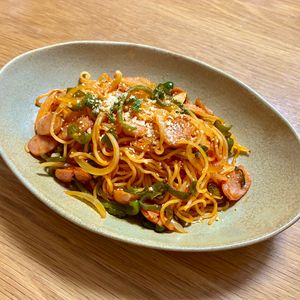 Nao★彡の作ってみた!投稿(◆喫茶店風ナポリタン◆焼きそば麺で茹でないワンパン！)