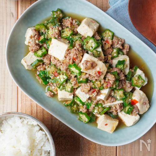 片栗粉使わず！＼オクラのとろネバ麻婆豆腐／
