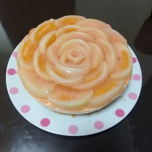 erisimaの作ってみた!投稿(桃のレアチーズケーキ)
