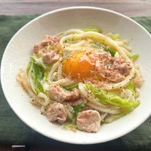 【鶏ねぎ塩うどん】レンジで1発！だしうま