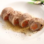 ごぼう人参肉巻きの白だし煮　おせち八幡巻き風