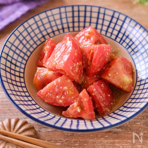 【トマトの中華風ごま和え】あと一品に♪パパッと完成！