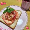 ナムディの作ってみた!投稿(レンジで簡単*アップルローズトースト*朝ごはんにおやつに♡)