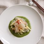 鯛とリンゴのバジルソース
