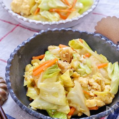 キャベツが美味しい☆『キャベツと卵のオイスター炒め』