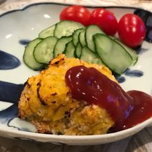 かぼちゃと鶏ひき肉のポッコリ焼き