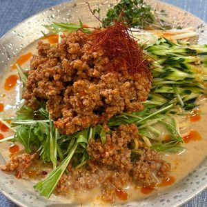 楽ラク手抜キッチン🐶🐾の作ってみた!投稿(ごまだれ＆すりごまでダブルの美味しさ！豆乳冷し担々麺)