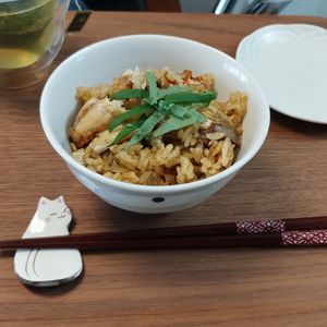 ゆの作ってみた!投稿(海苔の香りしっかり「炙りサバと海苔佃煮の釜飯」)