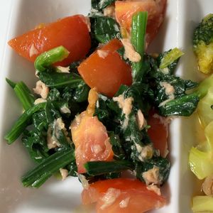ごさろの作ってみた!投稿(『ほうれん草とトマトとツナのさっぱり和サラダ』)