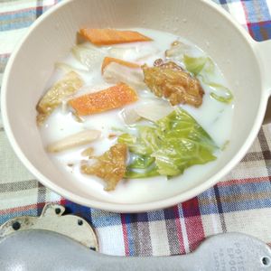 M＊Pの作ってみた!投稿(【さつま揚げとキャベツの豆乳スープ】キャベツたっぷり♪)