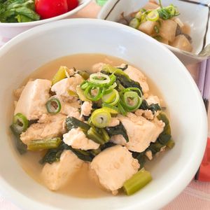 633toの作ってみた!投稿(【小松菜と豆腐の和風とろみ煮】ほっこり優しいヘルシーおかず♡)