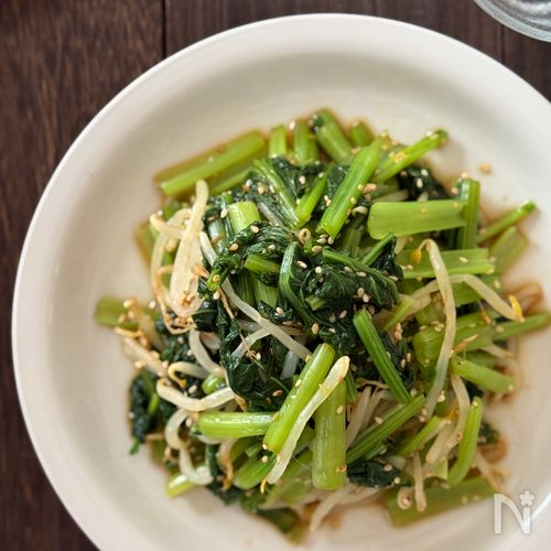 材料ふたつで副菜！《小松菜ともやしのお浸し》