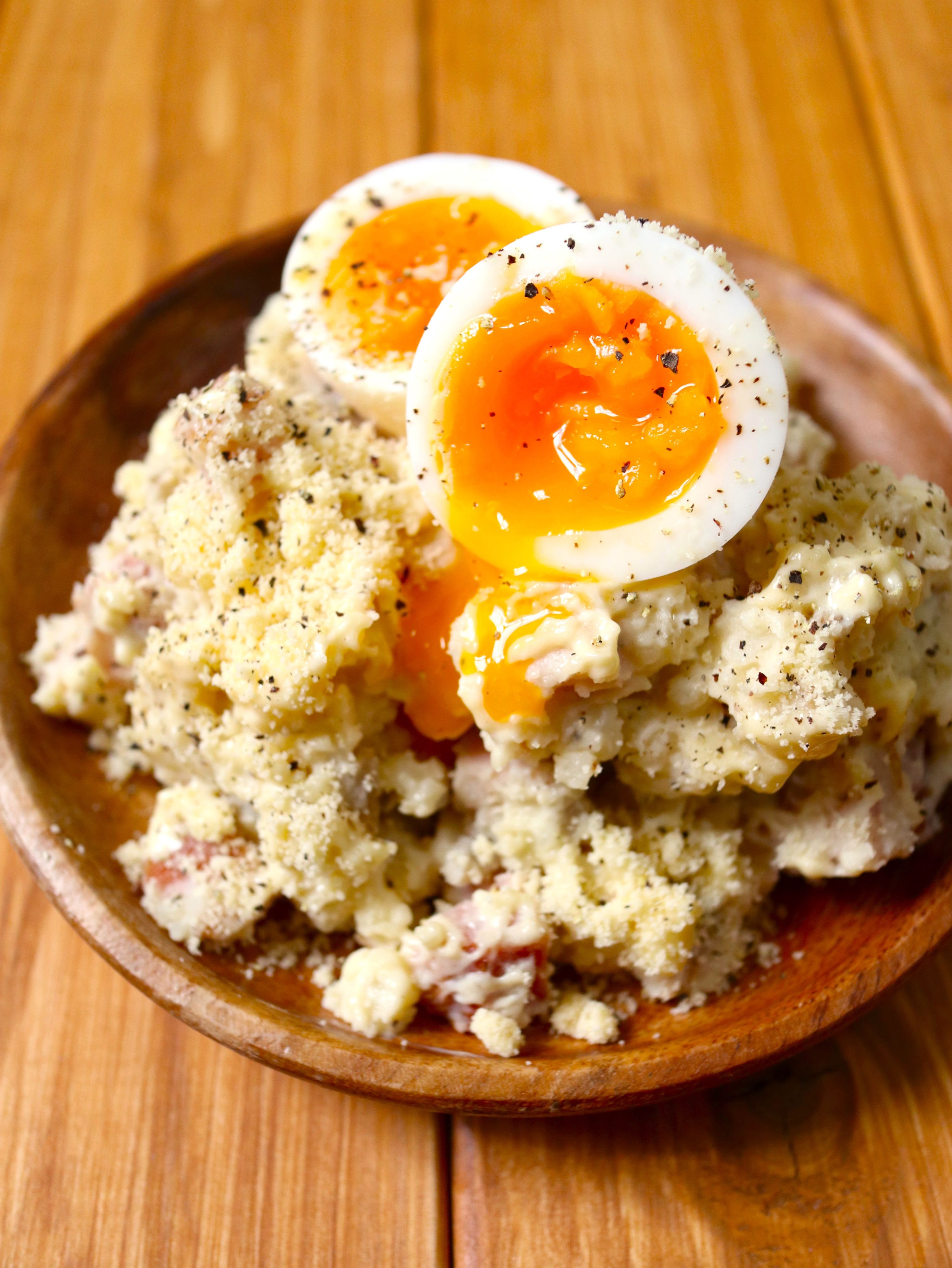 レンジで5分！【カルボナーラ風ポテトサラダ】簡単やみつき♩ | レシピ 