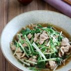 さっと煮るだけ『豚こまと水菜の煮浸し』
