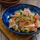 レンジで出来ちゃう！＊鮭とネギのオイケチャマヨ炒め＊