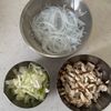 【ひき肉と春雨の巾着煮】ボリューム満点!甘辛味の工程1