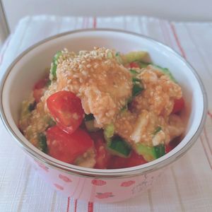 あーちゃん·͜· ♡の作ってみた!投稿(【トマトときゅうりのシャキトロやみつき和え】ポリ袋で超簡単♪)