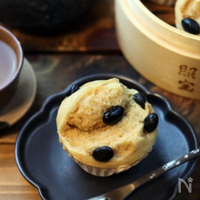 【HMで簡単♪】きなこ、黒豆の蒸しパン（マーラーカオ風）