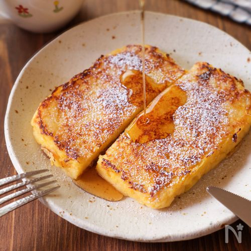 【漬け込まないフレンチトースト】すぐ食べれて中までしみしみ♪