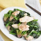 ほうれん草と鶏むね肉の白だしソテー