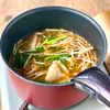 【ニラもやしと水餃子の豆乳担々スープ】ピリ辛コク旨で大満足！の工程3