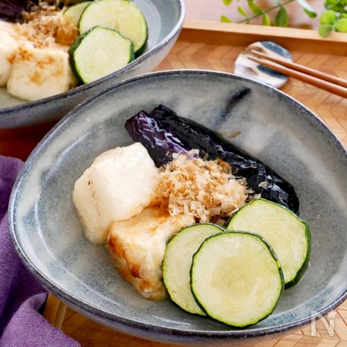 【なすとズッキーニと揚げ出し豆腐】具沢山でメインおかず♪