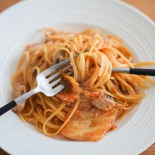 【面倒なときにおすすめ】サバキムチーズパスタ