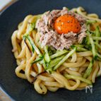 【ごま油香る♪塩昆布とツナのまぜうどん】レンジで早ウマ♪