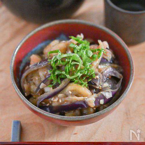 火を使わない！レンチンなすのねぎポン酢漬け