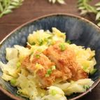 イカフライとキャベツの白だし煮