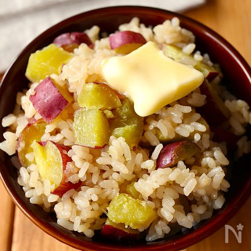炊くまで5分!【バター醤油さつまいもご飯】ほっくり甘~い♩