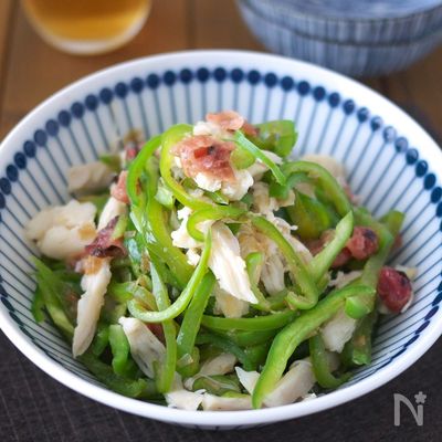 やみつき!無限とり梅ピーマン【お腹も大満足】