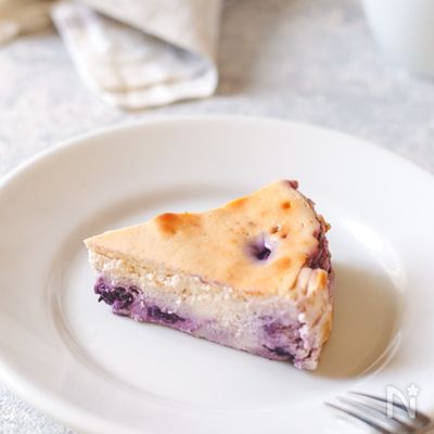 簡単♪ブルーベリーチーズケーキ【砂糖･生クリームなし】