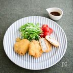 レンコンの豚巻きカツ。