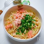 レンジで簡単！濃厚大人の鮭クリームパスタ
