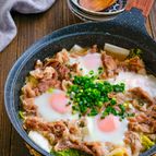 無水で旨味凝縮！豚こまと白菜と卵のフライパン蒸し