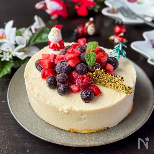 【豆腐とヨーグルトのレアチーズケーキ風】節約/クリスマス