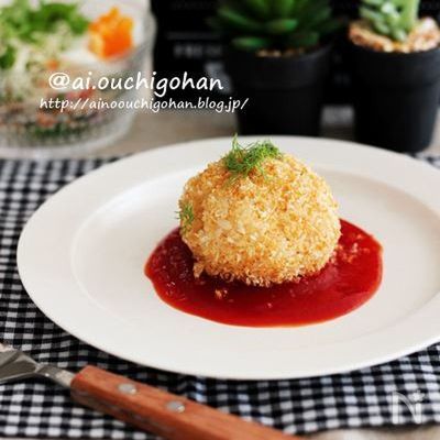 ダイエット中でも安心♡残りご飯で＊揚げないライスコロッケ♡