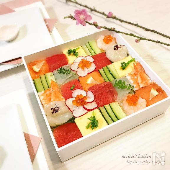 春のお祝いに♡艶やか♡モザイク寿司
