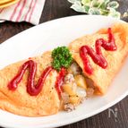 昔なつかし♡じゃがいもと玉ねぎとひき肉のオムレツ